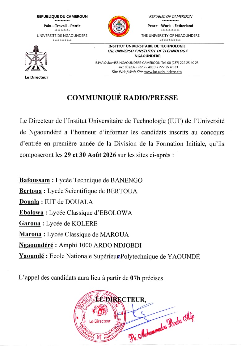 Communiqué radio/Presse